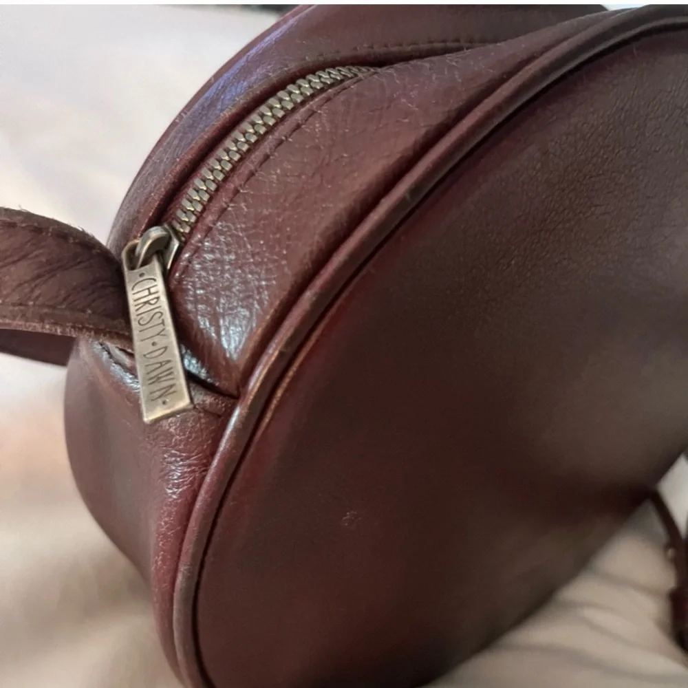 Christy Dawn Janis Round Rich Dark Burgundy Crossbody.  Price is firm no offers. - Picture 4 of 9